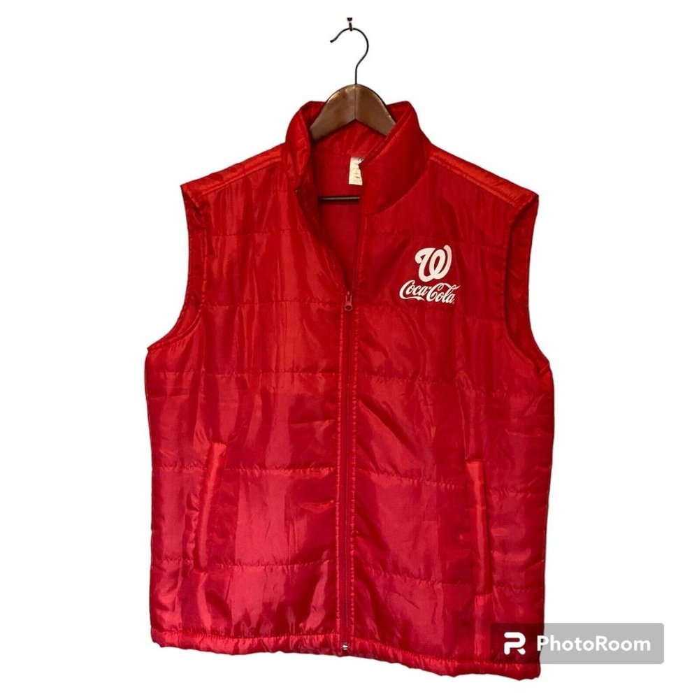 Washington Nationals Men's Red Vest Full Zip Softshell Large Coke Promo SGA MLB